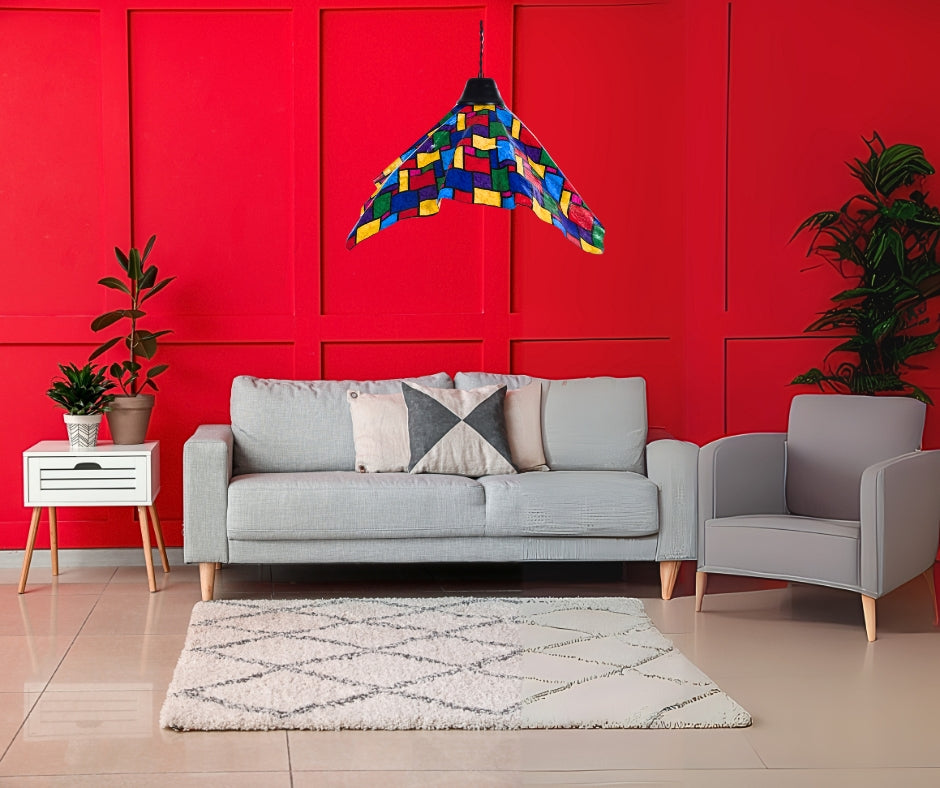 Stained Glass Fabric Pendant Light