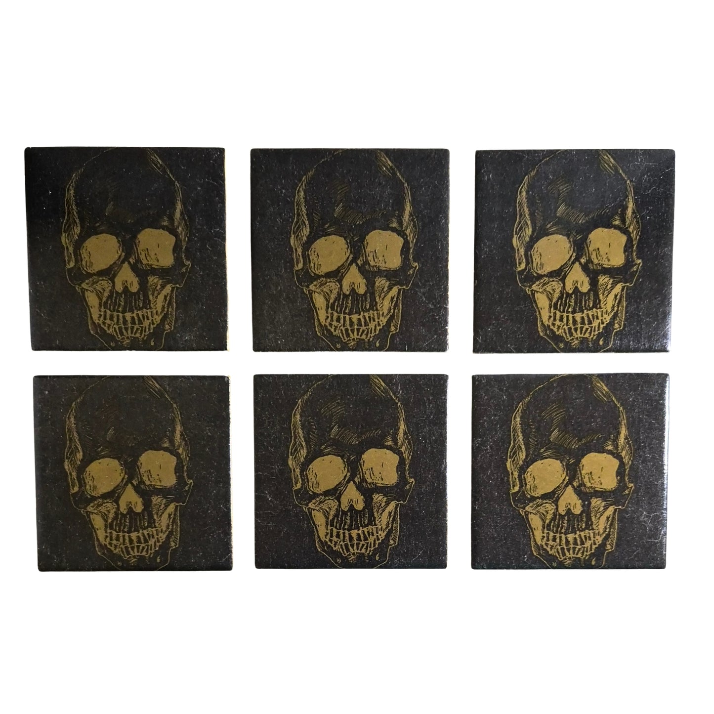 Black & Gold Skull Coasters