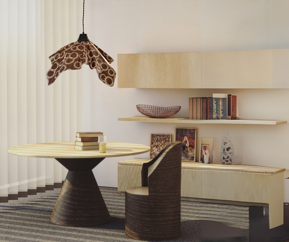 Rich Brown Batik Pendant Light