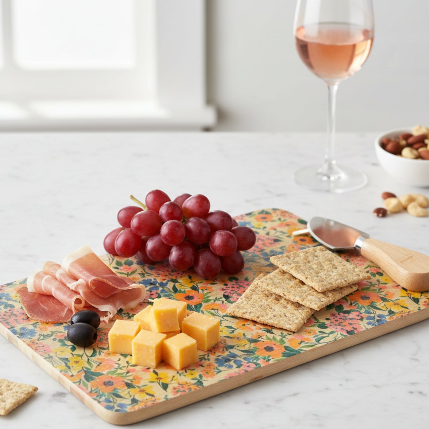 Spring Floral Charcuterie Board
