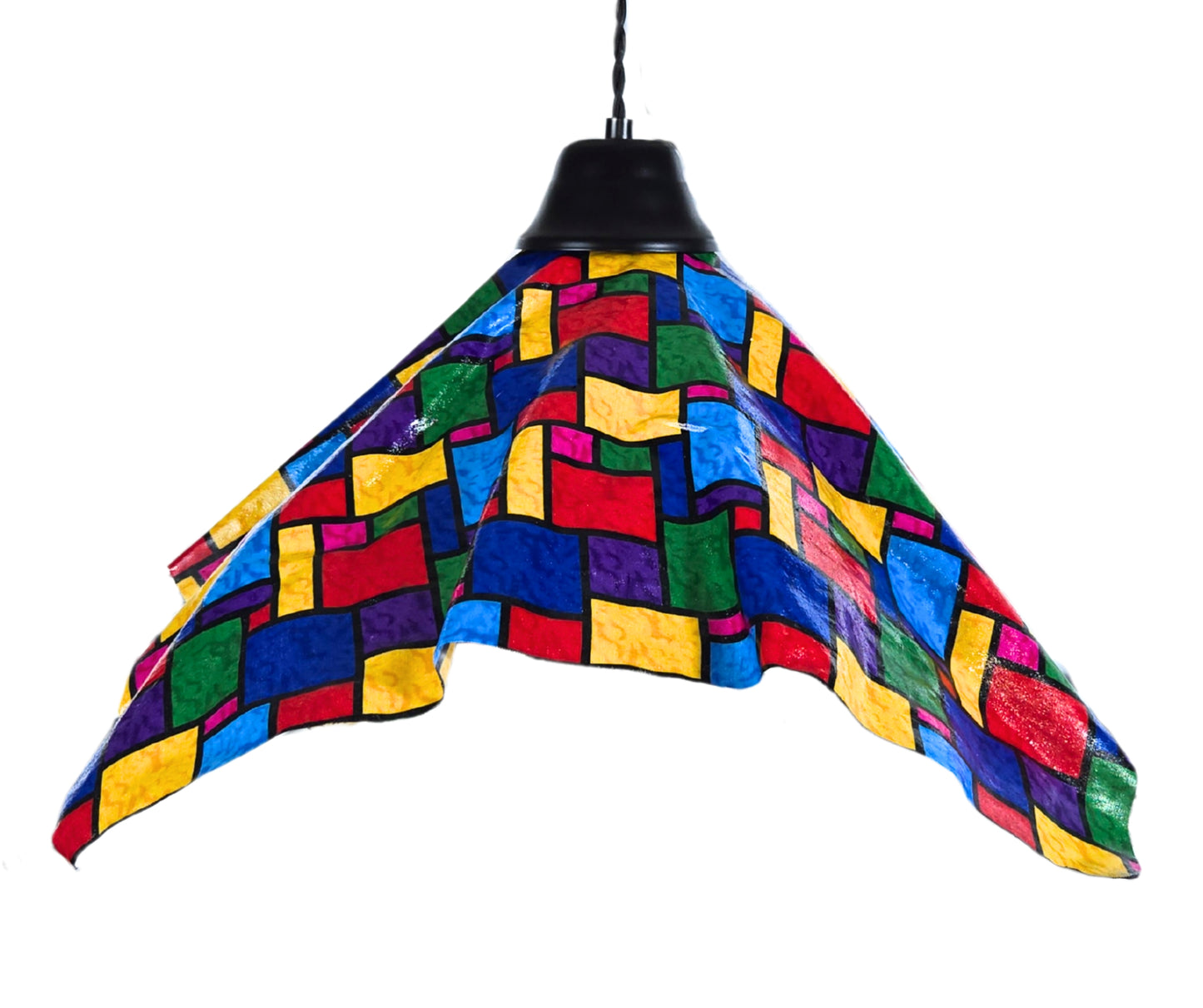 Stained Glass Fabric Pendant Light