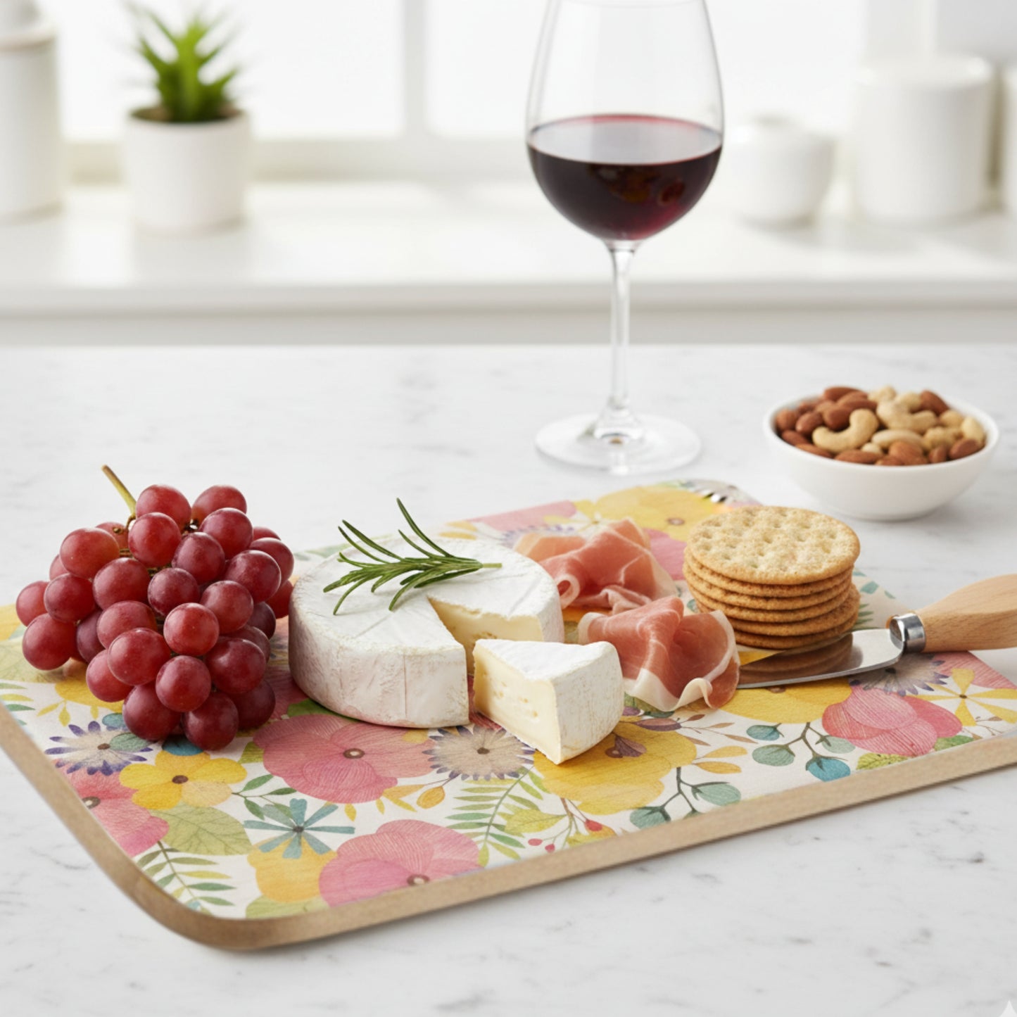 Floral Impression Charcuterie Board